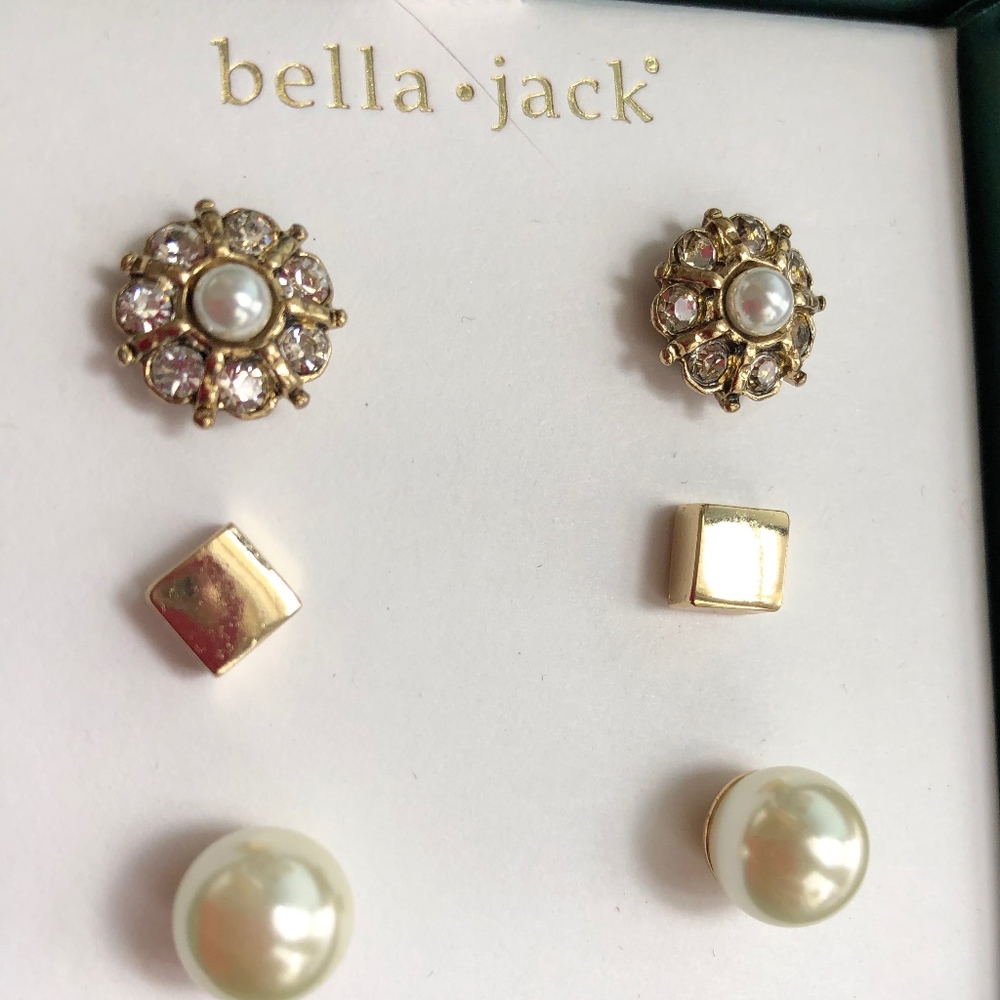 BELLA JACK 3 pack stud earrings/New in box
